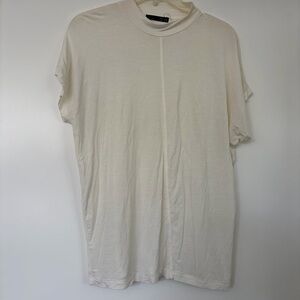 Zara Cream Short-Sleeve Crew Neck Soft Shirt Size Large Used